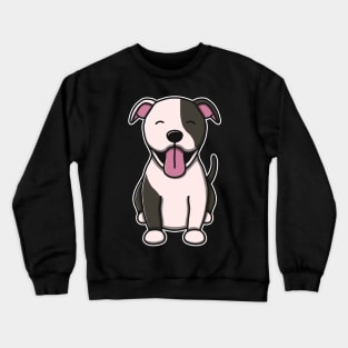 Cute Black And White Pitbull Crewneck Sweatshirt